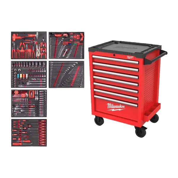Milwaukee TOOLGUARD™ Gevulde stalen gereedschapswagen rood 69cm automotive 337-delig - 4932500754