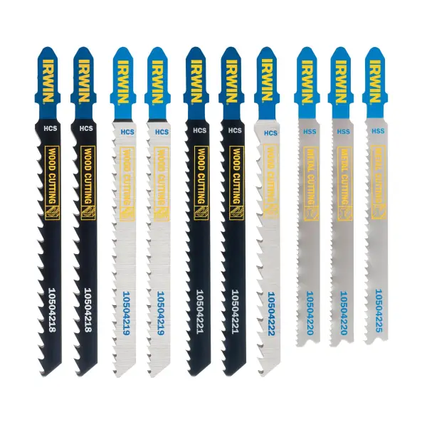 IRWIN Set decoupeerzaagbladen 10PCS, T-schacht Hout & metaal
