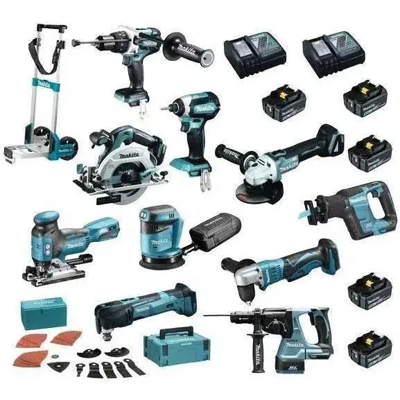Makita DLX1012TJ2 Accu combiset 10-delig + steekwagen 18V 5.0Ah in Mbox
