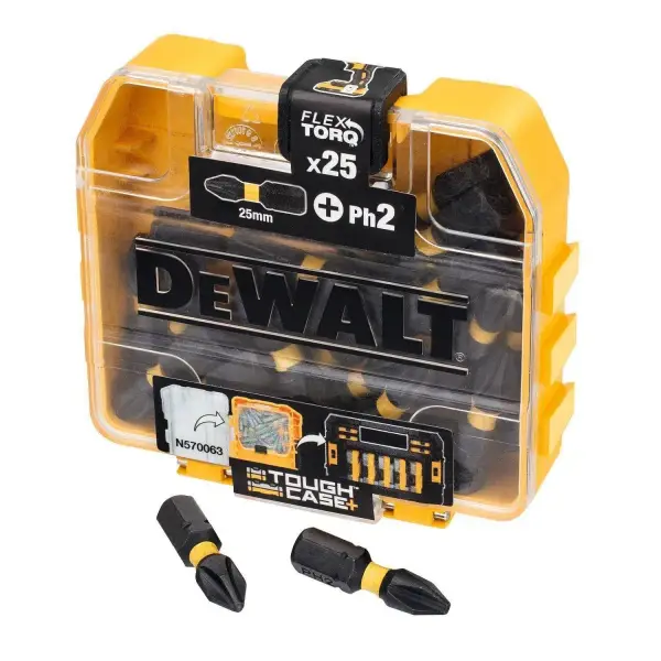 DeWALT DT70555T FLEXTORQ Schroefbits PH2 25mm in TOUGH CASE VE=25