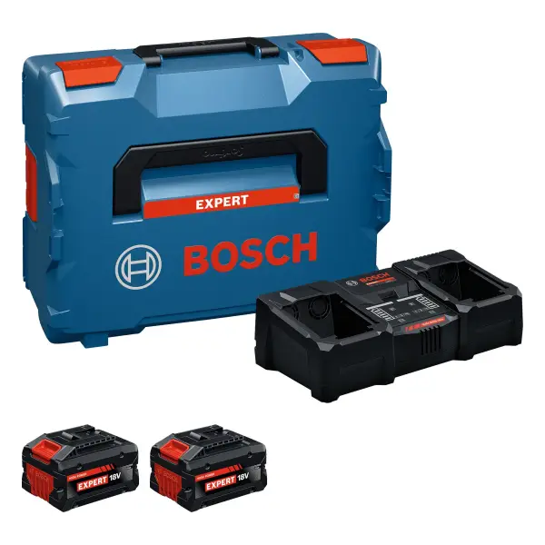 Bosch Professional EXPERT Accu starterset 2x EXBA 18V-80 + EXAL 18V2-320 in L-Boxx - 1600A0373X