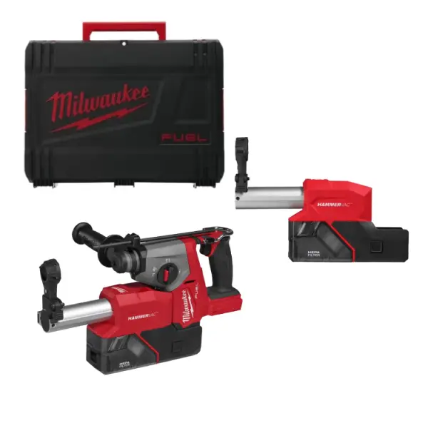 Milwaukee M18 FUEL™ Compacte accu combihamer SDS-Plus 1,7J incl. stofafzuiging 18V basic body in koffer - 4933498586