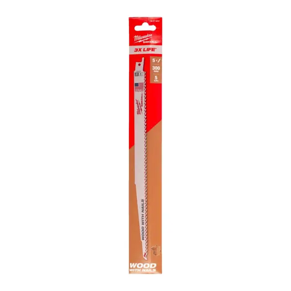 Milwaukee Reciprozaagblad hout Thin Kerf 300 mm 5-Tpi VE=5 - 48475037