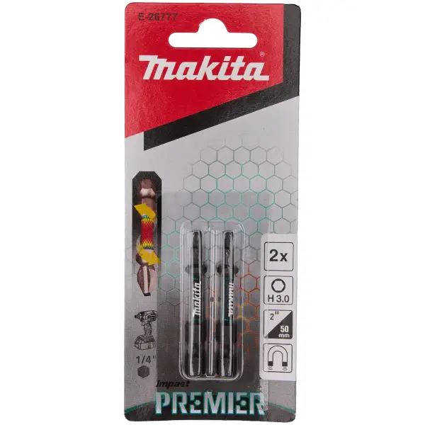 Makita E-26777 Impact Premier Slagschroefbit H3 x 50 mm 2 stuks