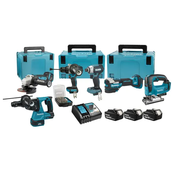 Makita DLX6149GJX Accu combiset 6-delig 18V 3x 6.0Ah in Mbox