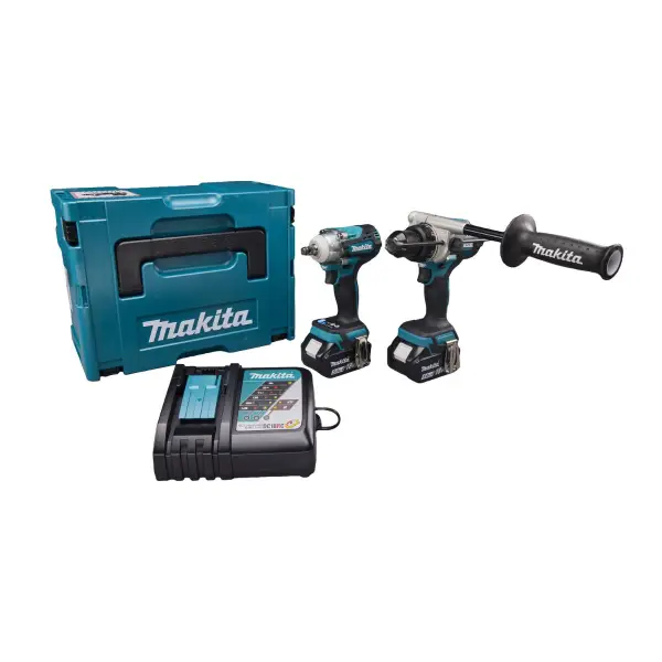 Makita DLX2590TJ Accu combiset 2-delig (DHP492 + DTW300) 18V 5.0Ah in Mbox