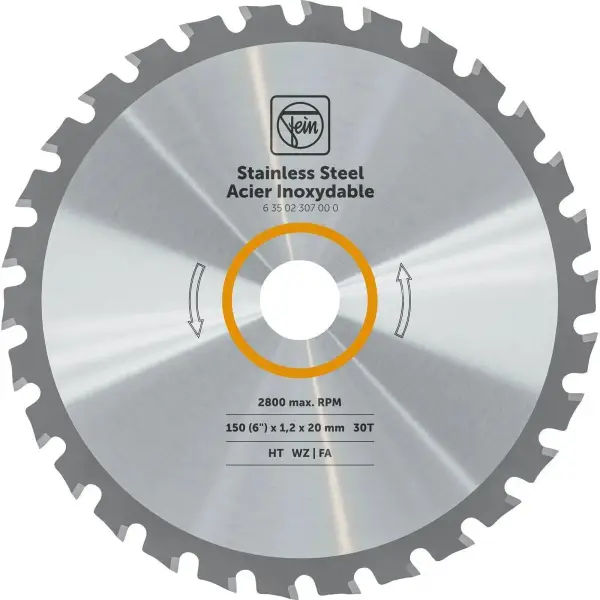 Fein Cirkelzaagblad voor RVS | Premium | Ø 150mm Asgat 20mm 30T - 63502307000