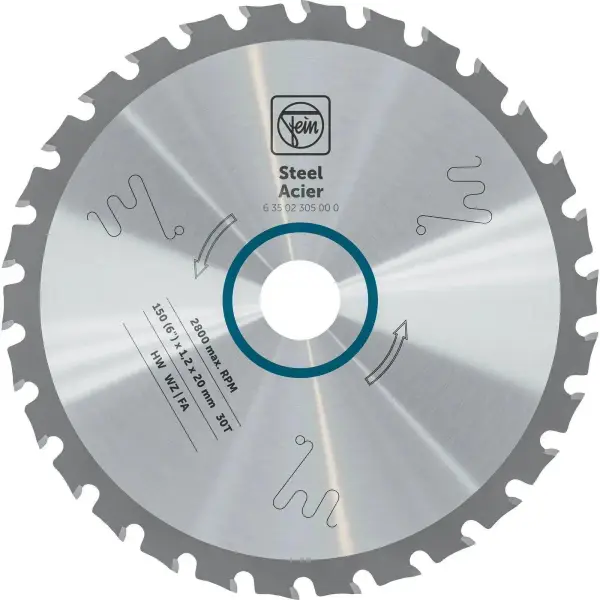 Fein Cirkelzaagblad voor Staal | Premium | Ø 150mm Asgat 20mm 30T - 63502305000