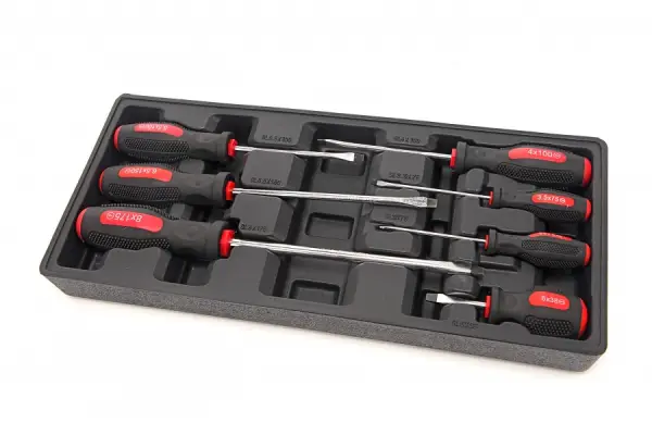 HBM 7-delige platte schroevendraaierset inlay