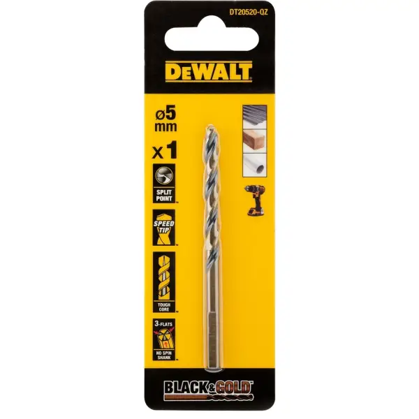DeWALT 5mm EXTREME™ Black&Gold Metaalboor - DT20520