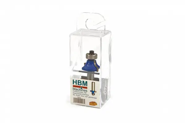 HBM PROFI HM Kwartrondprofielfrees R6,35 x 25,4 mm met geleidelager