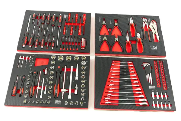 Gereedschapsvulling 154-delig PREMIUM ROOD