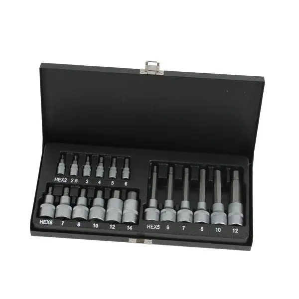 Inbusdoppenset 1/4" 1/2" 18 delig