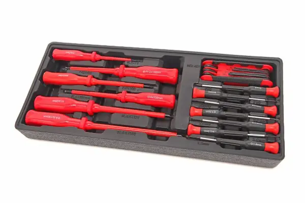 HBM 22-delige schroevendraaierset inlay voor HBM gereedschapswagen