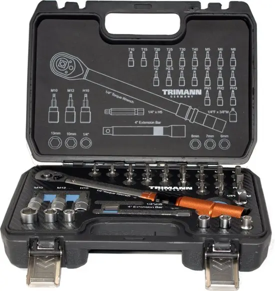 TRIMANN 1/4" momentsleutel met 3/8" adapter