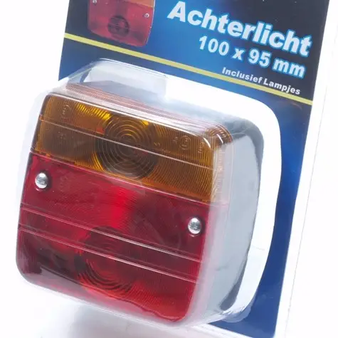 Achterlicht 100 x 95mm blister incl. lampjes