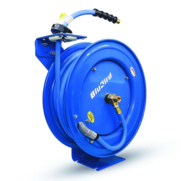 Blubird luchtslanghaspel rubber enkelarmig zwaar 13mm x 15mtr