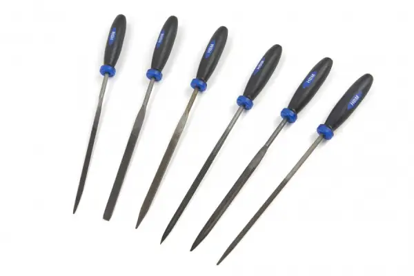 HBM 6-delige DeLuxe naaldvijlenset, sleutelvijlenset met SOFT GRIP handvaten