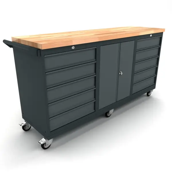 Verrijdbare werkbank 2 deuren 2 x 5 laden kast