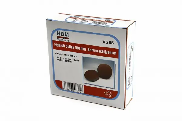 HBM 40-delige 150 mm zelf klevende schuurschijvenset