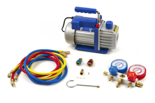 Vacuumpomp 1-traps met 2-voudige manometerset (85 liter)