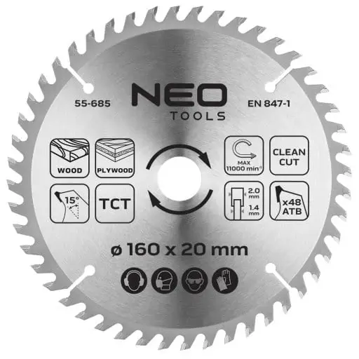 NEO Zaagblad 160x20x1,4x48T