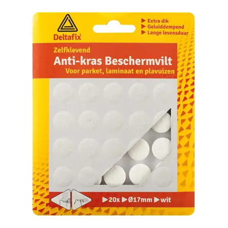 Deltafix Anti-krasvilt Rond 17mm Wit 20 stuks
