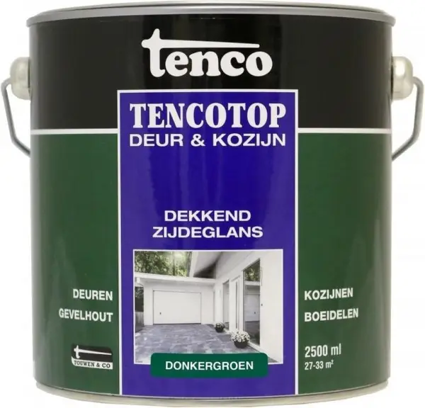Tencotop Deur & Kozijn Dekkend Zijdeglans Donkergroen - 2,5 L