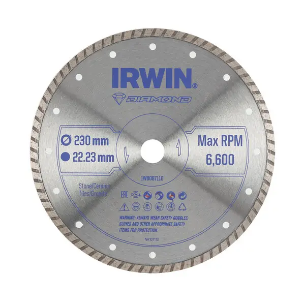 IRWIN Pro Performance diamantzaagblad 230mm voor haakse slijper, keramiek en tegels