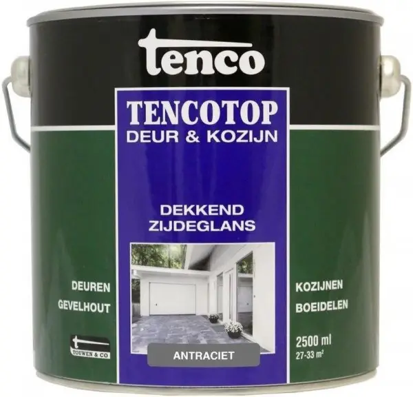 Tencotop Deur & Kozijn Dekkend Zijdeglans Antraciet - 2,5 L