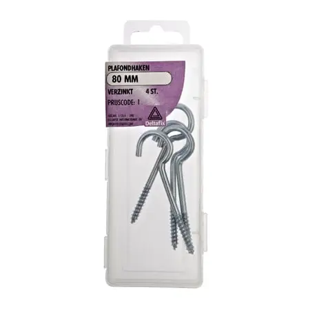 Deltafix Plafondhaken verzinkt 80 mm 4 stuks