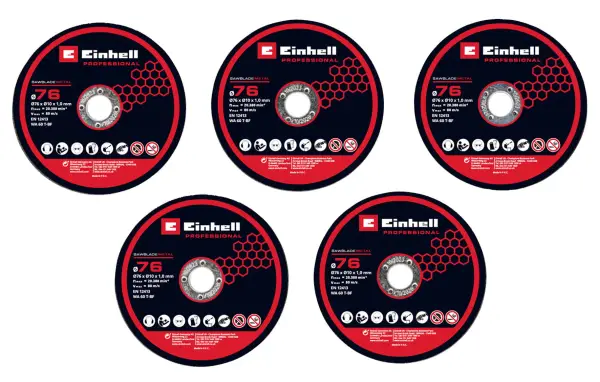 Einhell Slijpschijvenset Ø76 mm, 5-delig