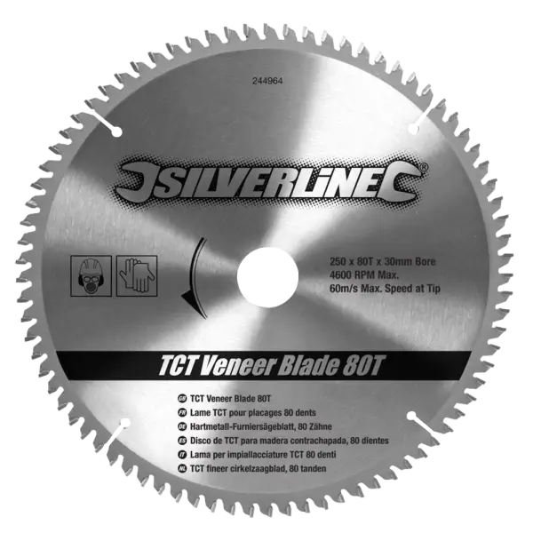 Silverline Zaagblad 250 x 30/25/20/16 mm 80 Tands