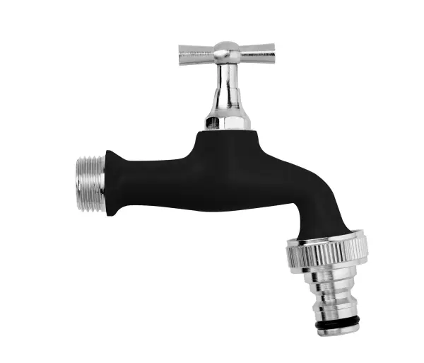Aquajet Tuinkraan Verchroomd 1/2" - Zwart