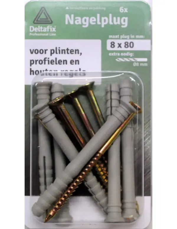 Deltafix Nagelpluggen 8x80mm 6 stuks