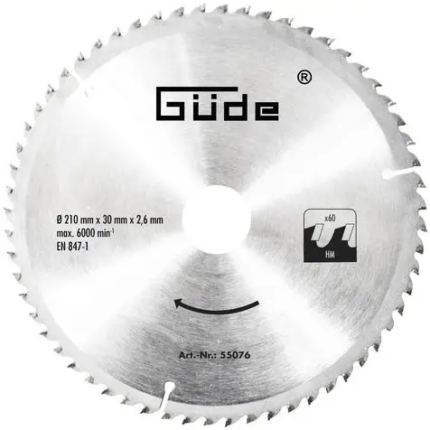 Güde zaagblad 210x30 mm 60 Tands HM