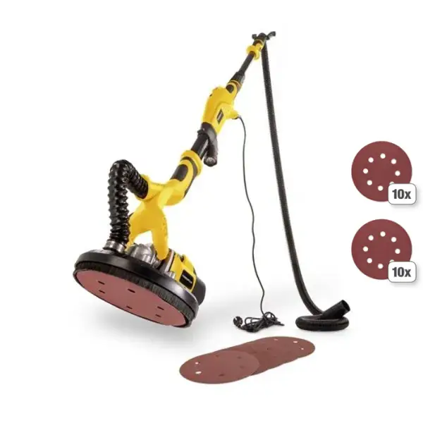 Powerplus Telescopische Wandschuurmachine 710W Ø225 mm – Inclusief 26 schuurvellen