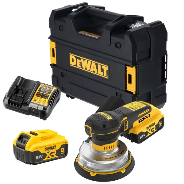DeWALT DCW230P2 Accu excenterschuurmachine 150 mm 18V XR 2x 5.0Ah in TSTAK