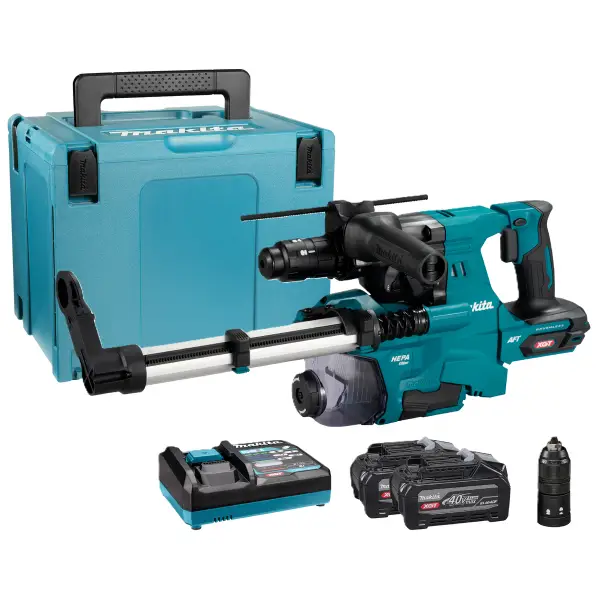 Makita HR012GU202 Accu combihamer + stofafzuiging XGT 40V Max 2x BL4040F