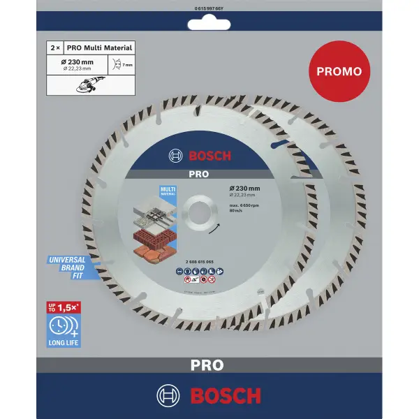 Bosch 230 mm Multimateriaal diamantdoorslijpschijf - Professional PRO - 061599766Y