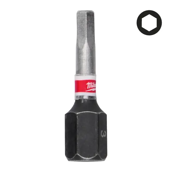 Milwaukee SHOCKWAVE™ Hex 3,0 x 25 mm Schroefbit (3 stuks) - 4932500379