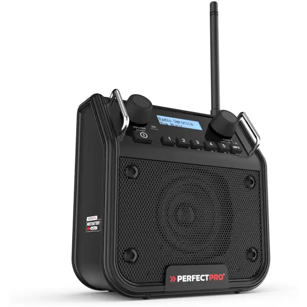 Perfectpro DMS-18V Bouwradio DAB+ / FM / Bluetooth / USB (lader) / Multi Battery 18V System / IP54