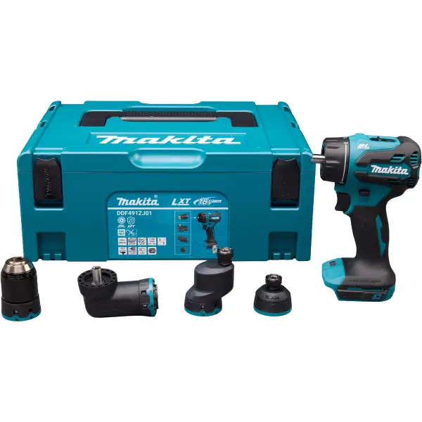 Makita DDF491ZJ01 Schroefboormachine + 4x opzetstukken LXT 18V