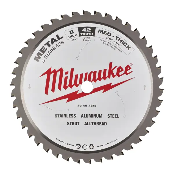 Milwaukee Cirkelzaagblad metaal 203 x 5/8 inch x 1,8 mm 42T - 48404515