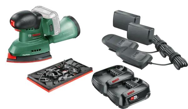 Bosch Universal Sander 18V-10 2,5 Ah Accu (2x) Starterspakket