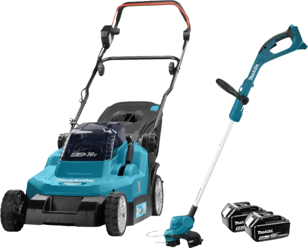 Makita DLM382PT2 incl. 5,0 Ah Accu (2x) + Makita DUR193Z