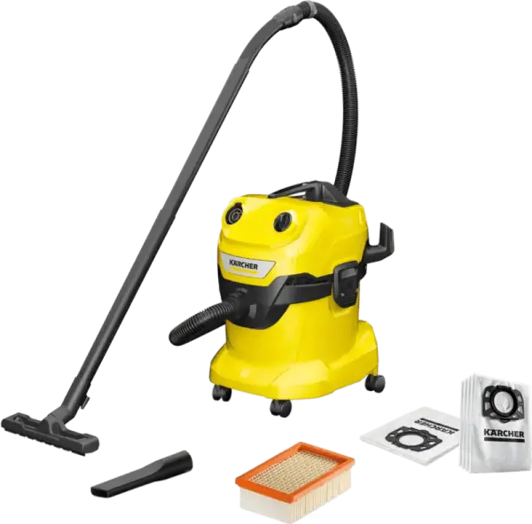 Karcher WD 4 V-20/5/22 + Karcher Stofzuigerzak voor WD 4/5/6 (4x)