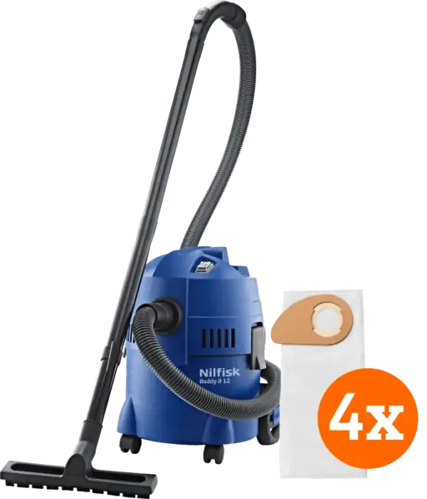 Nilfisk Buddy II 12 + Nilfisk Stofzakken voor Buddy II (4x)