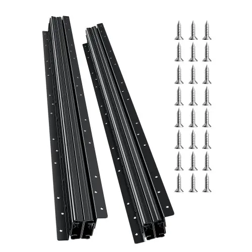 VEVOR ladegeleiders voor vloermontage, 80 cm, volledig uittrekbaar met kogellagers voor onder de trapkastrails, draagvermogen 118 kg, robuuste rails voor de onderkant van trapkasten, voor doe-het-zelf vervanging, zwart