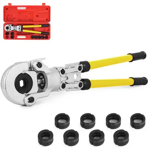 VEVOR Krimptang V12, V15, V22, V28, TH16, TH20, TH26, TH32 mm, Krimptang met 360° draaibare kop en ergonomische rubberen grip, Draagbare pijpkrimptang, Handmatige kabelschoentang